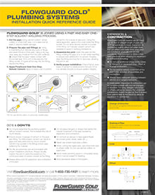 Installation Quick Reference Guide | FlowGuard Gold