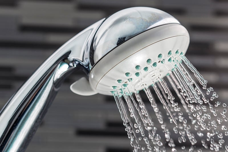 Shower head with water spraying out